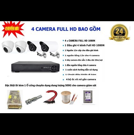 Bộ 4 Mắt Camera 2.0 Megapixle