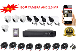 Bộ 8 Camera AHD 2.0 MP