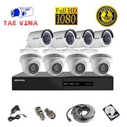 Bộ 8 Camera phân giải 2.0M FullHD HIKVISION