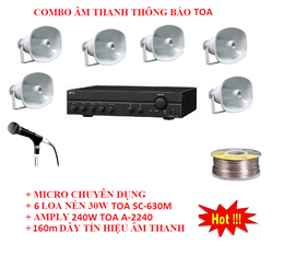 Combo lắp đặt hệ thống loa thông báo TOA nhà xưởng 3000m2-4000m2 