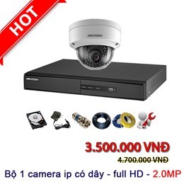 Lắp Đặt Bộ 1 Camera IP Phân Giải 2.0M FullHD HIKVISION