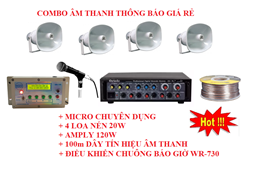 Combo hệ thống báo giờ tự động kết hợp hệ thống âm thanh cho xưởng 2000m2